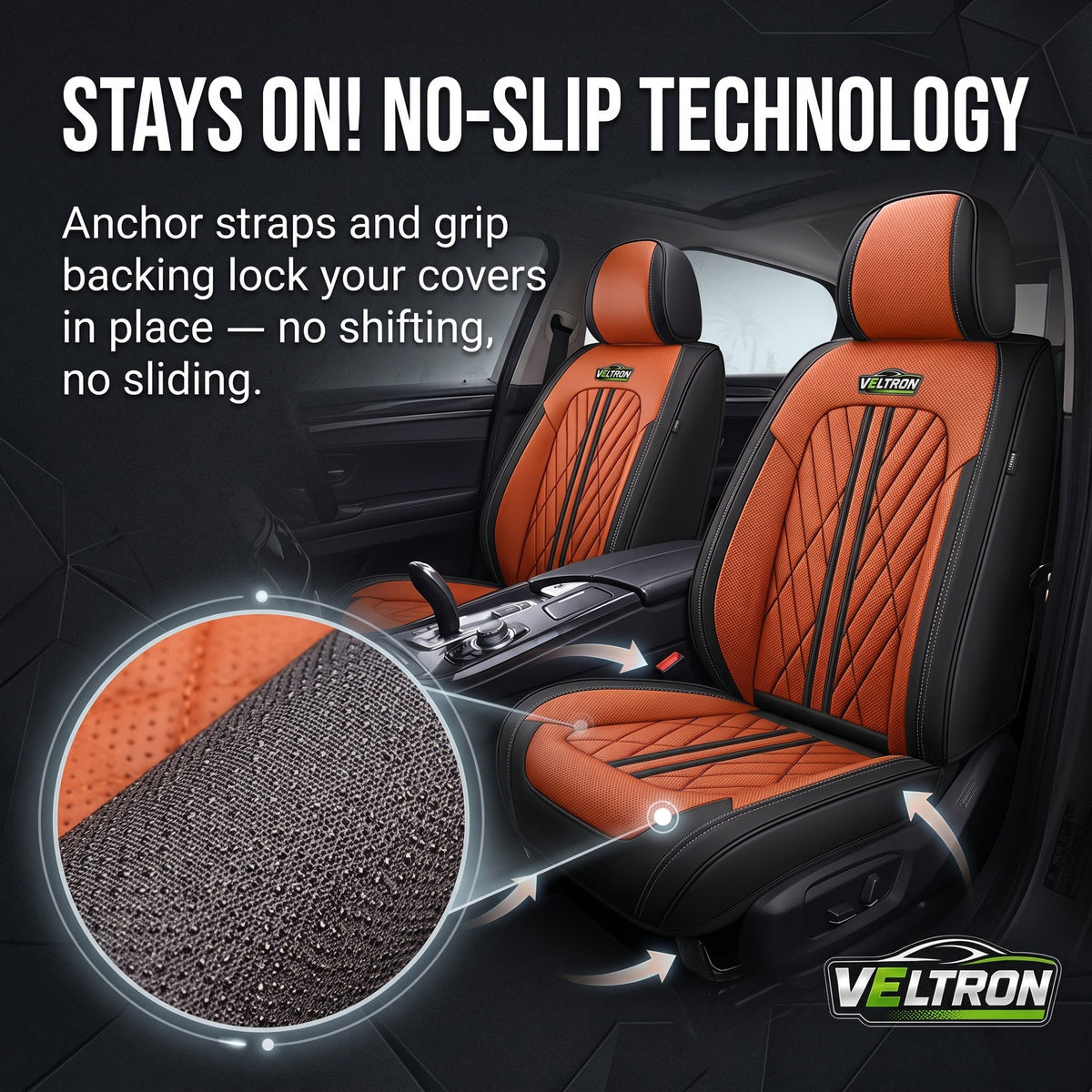 Orange & Black Car Seat Covers