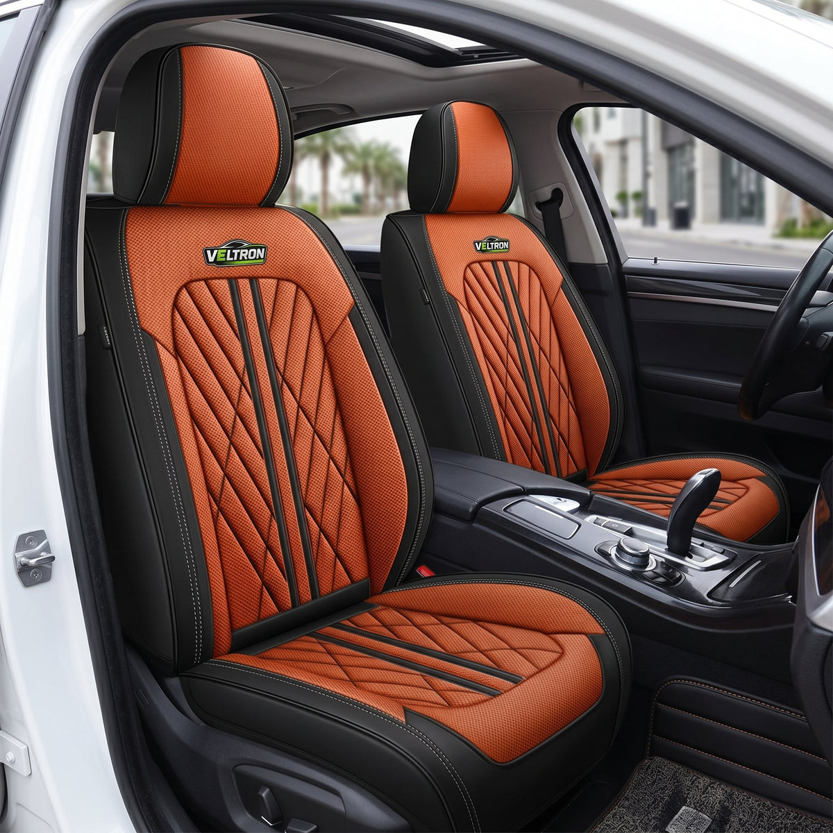 Orange & Black Car Seat Covers