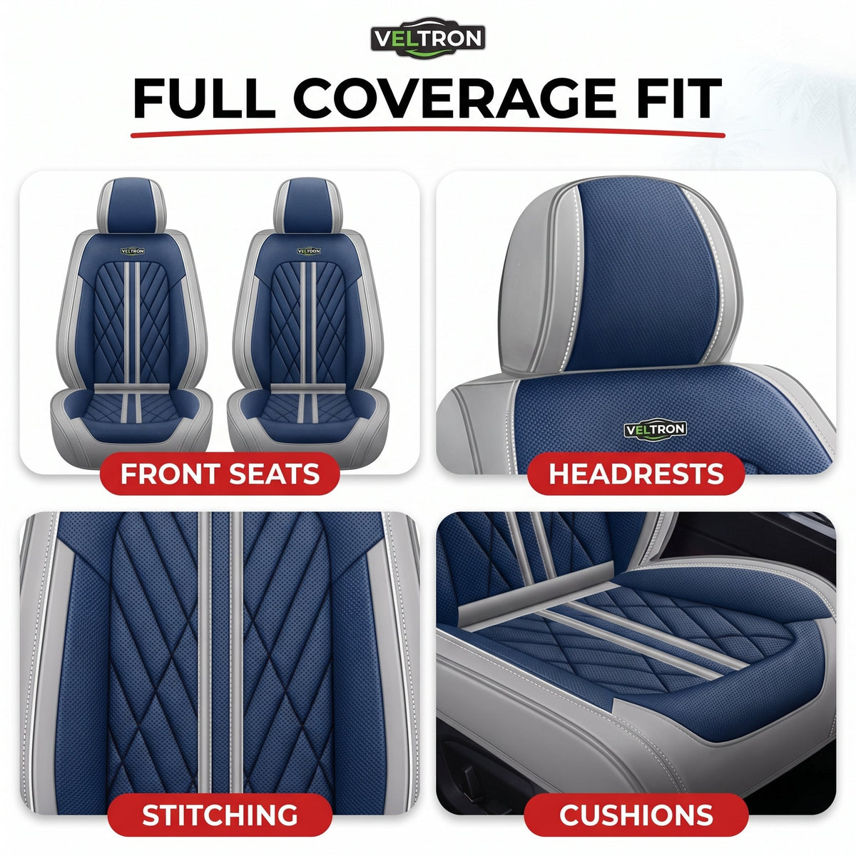 Blue & Gray Car Seat Covers