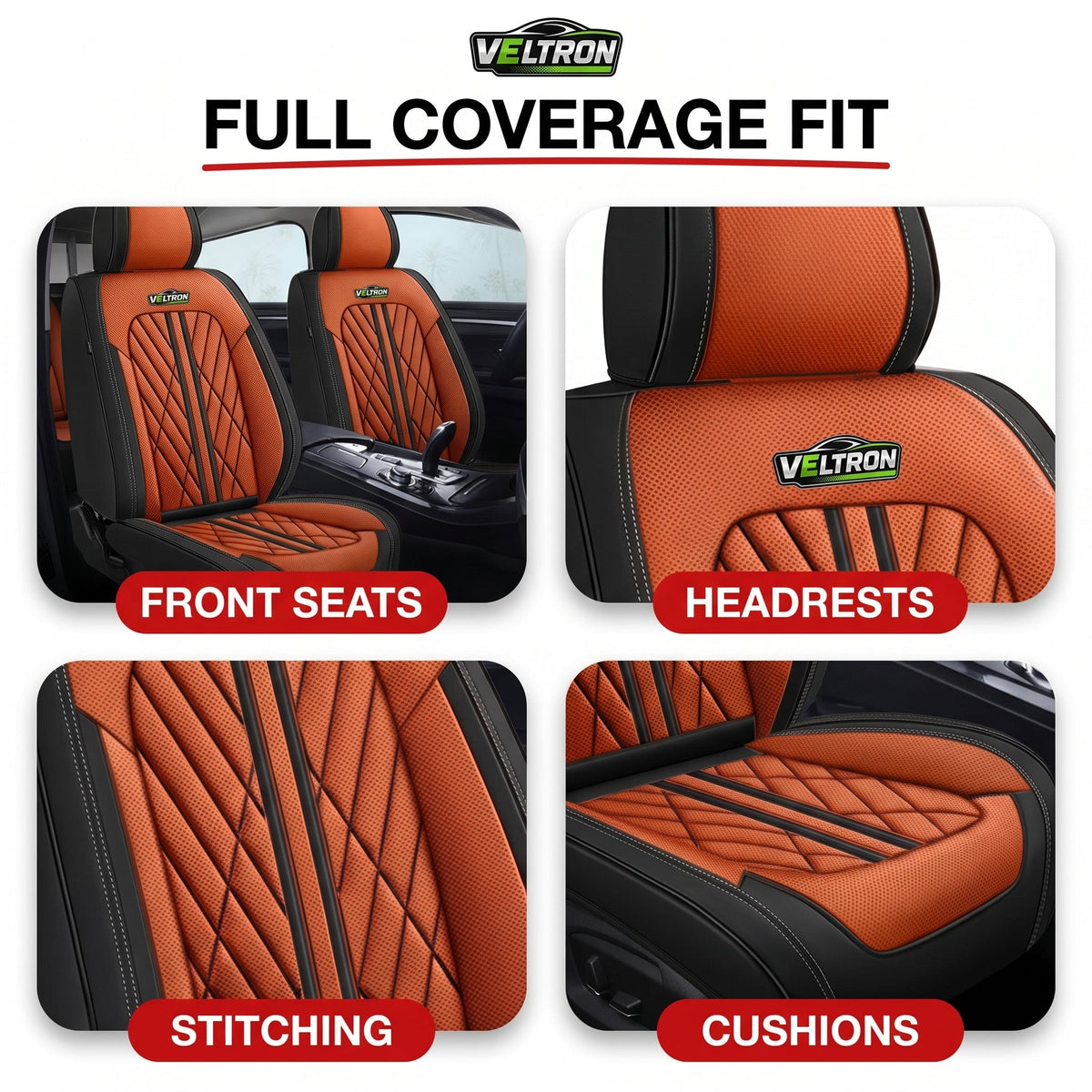 Orange & Black Car Seat Covers