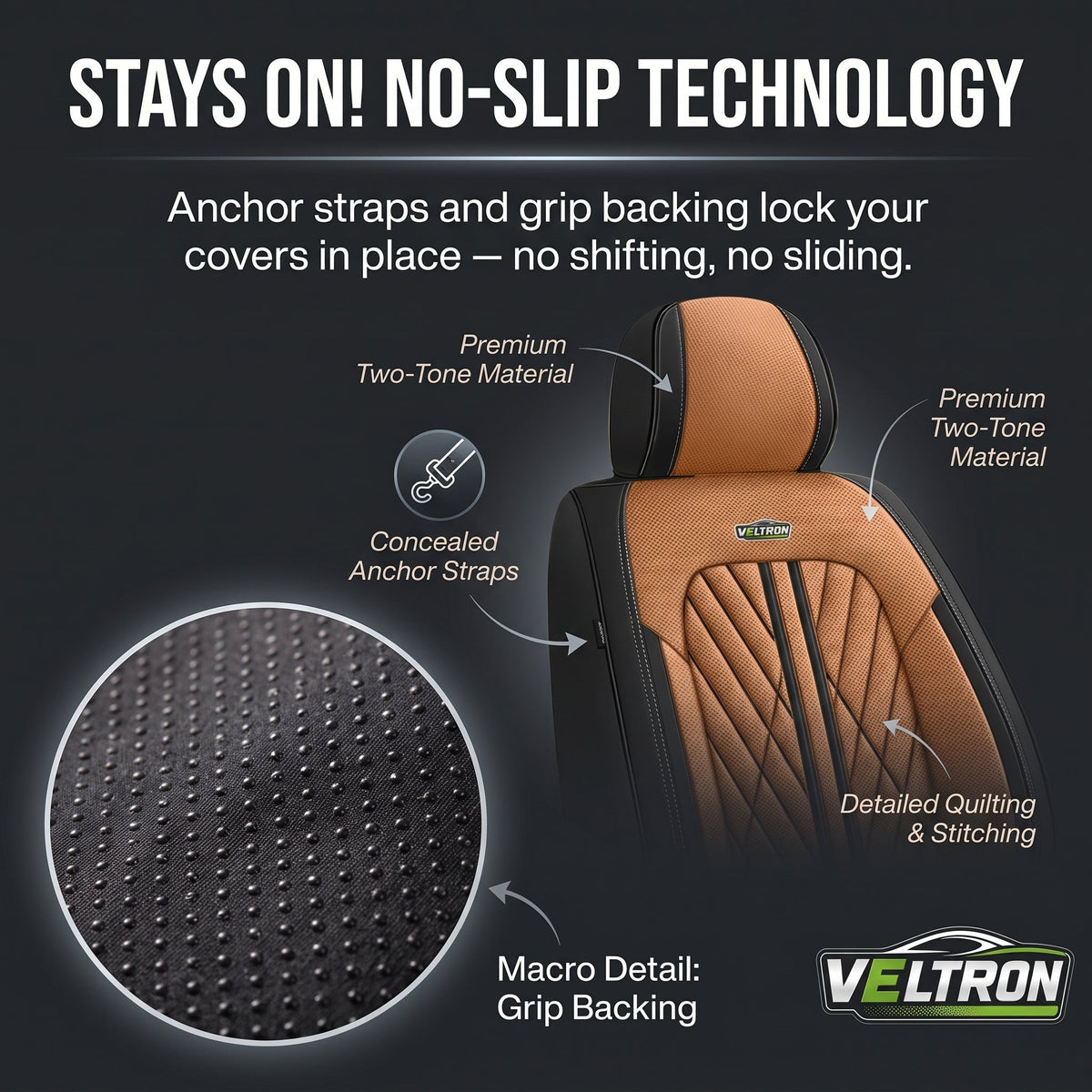 Brown & Black Car Seat Covers